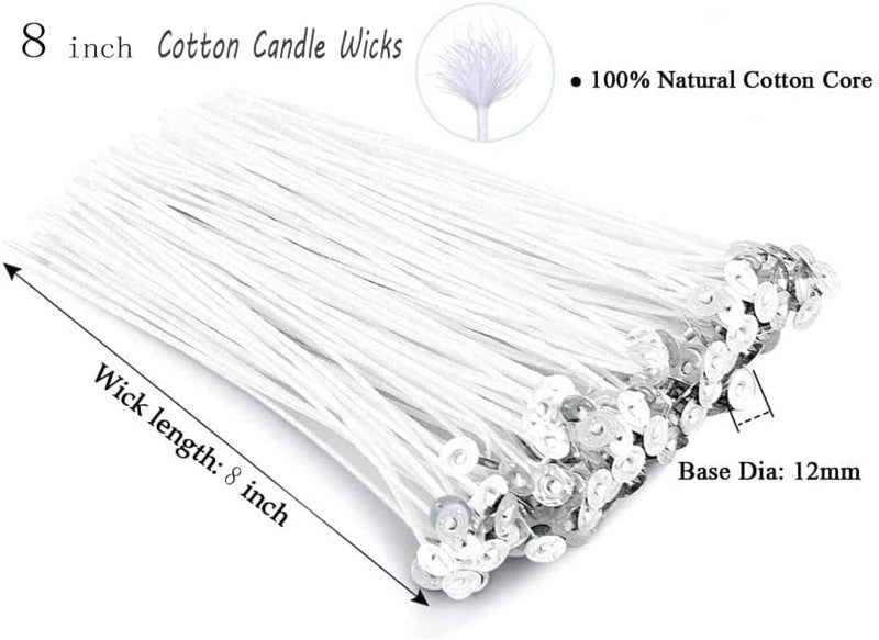 PXBBZDQ 8" Cotton Candle Wick 100 Piece Pre-Waxed Candle Wicks for Candle Making,Thin Lx Wicks - Image 2